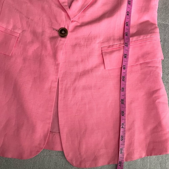 [M/L]Kate By Laltramoda Women's Pink Linen Blend Light Blazer - Picture 14 of 16